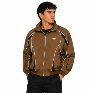 Trendy Vintage Style Custom Panel <b>Track</b> <b>Jacket</b> Lightweight Zip Up Sportswear Reflective Windbreaker <b>jacket</b> <b>for</b> <b>men</b> OEM Wholesale - Product Image 1