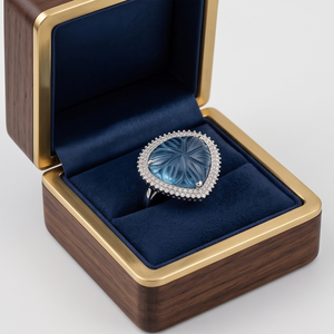 DIVYORO BLUE PETAL Women's Trendy Brass Oxidized <b>Silver</b> <b>Ring</b> - Product Image 3