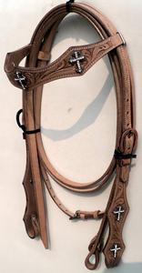 Headstall en cuir occidental personnalisé le plus vendu avec outillage à la main et rênes gravées pour fabricant de chevaux - Product Image 4