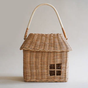Sacs en rotin écologiques pour bébé, nouveau-né, adorable panier pour tout-petit, panier de rangement en forme de maison - Product Image 3
