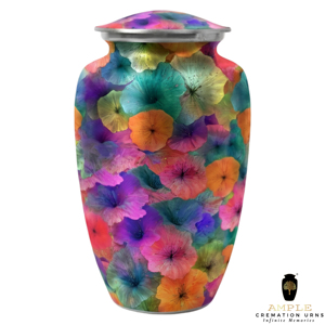 โกศบรรจุอัฐิรูปดอกไม้สีสันสดใสสำหรับผู้ใหญ่ โกศโลหะหลากสีสำหรับใส่เถ้ากระดูก – โกศที่ระลึกทำด้วยมือ - Product Image 4