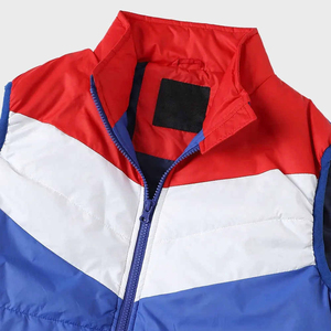 Gilet matelassé réversible bleu à col montant pour homme – Vêtement d'extérieur décontracté pour l'automne - Product Image 6