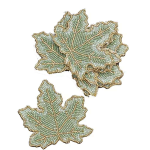 Sous-verres à cocktail élégants et haut de gamme, perlés, artisanaux, résistants à la chaleur, pour table à manger, article promotionnel - Product Image 5