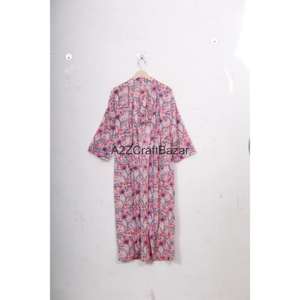 Bata Kimono de Satén 100% Algodón para Mujer, Estampado Floral Hecho a Mano, Ropa de Noche de Verano, Vestido de Playa para Otoño Invierno Romántico - Product Image 3