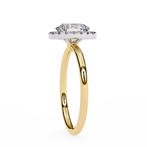 Anillos de Halo Modernos y Minimalistas para Compromiso, Boda o Aniversario, con Diamante Cultivado en Laboratorio de Corte Ovalado de 1 Quilate, E VS1, en Oro Sólido de 14K - Product Image 2