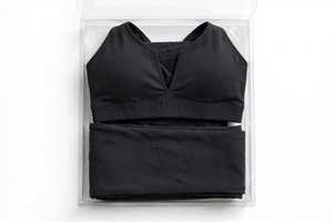 2 Piece Yoga Set High Waist Leggings Crew Neck Sleeveless Crop <b>Top</b> Solid Activewear Breathable Seamless Spandex/Polyester - Product Image 5