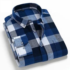 Men's Casual Shirt-Single Breasted Breathable <b>Yarn</b> Dyed Autumn Season OEM Service - Product Image 2