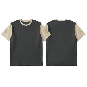 Camiseta Deportiva de Manga Corta para Hombre, Ajustada, Lisa, Elástica, Mezcla de Algodón, Color Sólido, Básica - Product Image 5