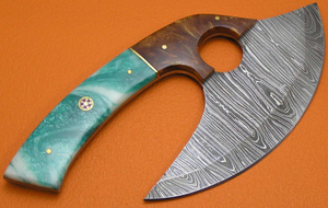 Cuchillo para Pizza de Acero de Damasco, Hecho a Mano, con Hoja Soldada y Diseño Estampado, Mango Ergonómico con Agarre Cómodo para Cortar Pizza y Preparar Alimentos - Product Image 3