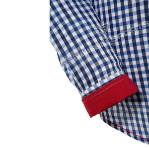 Chemise bavaroise Trachten de haute qualité bleu+gris+blanc, chemise à manches longues, prix de gros, meilleure chemise pour l'Oktoberfest, en coton - Product Image 3