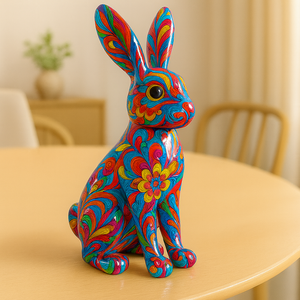 WeiVista Figurines d'animaux en résine graffiti ours coloré lapin teckel Pop Art Sculpture fournisseur pour la décoration intérieure - Product Image 3