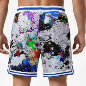 Shorts de basketball en mesh sublimés respirants pour hommes avec logo et design personnalisés - Product Image 5