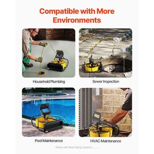 กล้องตรวจสอบท่อระบายน้ำแบบอนาล็อก 66 ฟุต/20 เมตร ขนาด 4.3 นิ้ว พร้อมไฟ LED กันน้ำระดับ IP68 กล้องส่องตรวจสอบแบบ Borescope และสายเคเบิล DVR สำหรับตรวจสอบท่อระบายน้ำ - Product Image 6