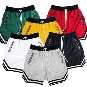 Shorts de basketball pour hommes, style urbain, respirants, pour le sport et la course, personnalisables avec impression par transfert thermique, en maille polyester - Product Image 1