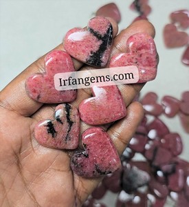 Lot de cabochons en rhodonite naturelle, pierre précieuse rhodonite rose et noire, pierre de rhodonite pour la fabrication de bijoux, cabochons polis pour bijoux - Product Image 1