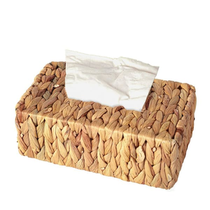 Boîte à mouchoirs en jacinthe d'eau tressée, support tissé artisanal, panier à fond ouvert, fabriqué au Vietnam par KingCraftViet - Product Image 5