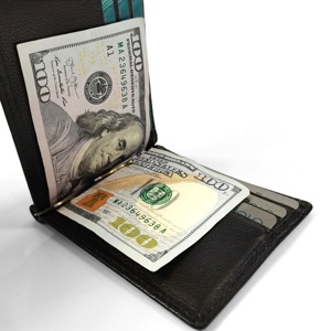 Castello หนังวัวแบบพรีเมี่ยมทำด้วยมือหนังนิ่มสีดำมินิมอลลิสต์แบบพับสองทบสำหรับผู้ชายโปรโมชั่นขายสั้นคลิปหนีบเงิน - Product Image 6