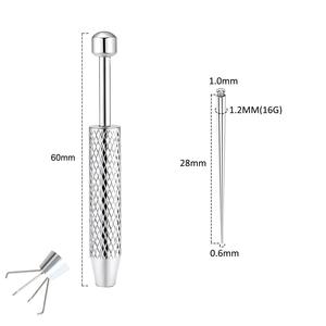 Kit de perçage corporel étanche en acier inoxydable 18G, applicateur de boucles d'oreilles à dos plat, kit d'outils de bijouterie pour insertion sans filetage SIGAL - Product Image 1