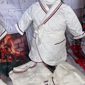 Ensemble de pyjamas pour filles faits à la main MITEXCO PJM, avec dentelle à pois suisses, vêtements de nuit pour enfants de luxe, vêtements de nuit pour fillettes - Product Image 3