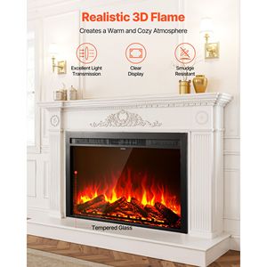 Caminetto Elettrico da Incasso da 40 Pollici con Effetto LED Regolabile, Timer 8 Ore e Telecomando per Uso Domestico - Product Image 3