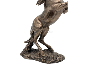 Exquisita estatua de caballo dorado, escultura de arte Animal moderno para decoración del hogar de lujo, figurita decorativa para sala de estar y oficina - Product Image 5