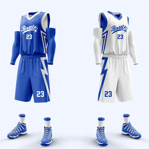 Ensemble de maillot et short de basket-ball réversible par sublimation, uniformes d'équipe double face pour hommes, vêtements de sport de basket-ball personnalisés - Product Image 6