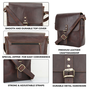 Handmade full grain leather messenger bag classic satchel laptop <b>crossbag</b> - Product Image 6