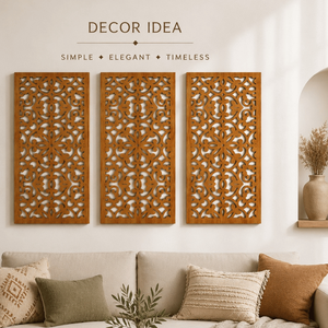 Ensemble de panneaux décoratifs muraux en bois découpés au laser de qualité supérieure |   Décoration murale Mandala pour salon, chambre, couloir et maison moderne, hôtel - Product Image 3