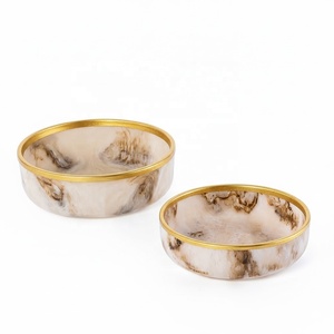 Artizon Studio Latest Design Cute Resin Salad Bowl Fruit Bowl Set White Swirl Pattern Dining Tableware Kitchenware Salad Server - Product Image 1