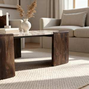 โต๊ะกาแฟทรงวงรี แวนดานา เอลารา เซนทริกซ์ ทำจากไม้มะม่วงและหินอ่อน - Product Image 4