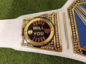 Cinturón de Campeonato Unisex Personalizado con Diseño '¿Te Casas Conmigo?', Chapado en Oro, Aleación de Zinc Ligera, Cintura Alta, 1.2M de Largo, para MMA y Lucha Libre - Product Image 5