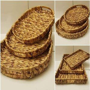 Bandeja de Servicio Decorativa de Ratán de Estilo Moderno Hecha a Mano para Restaurantes y Hoteles, Bandeja para Servir Comida, Cestas de Almacenamiento en Oferta - Product Image 4