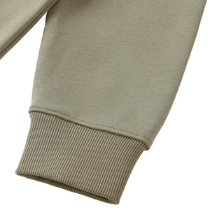 Sweat-shirt polaire à capuche oversize zippé vert olive uni pour homme, avec poches, en tissu tricoté respirant, idéal pour l'automne - Product Image 3