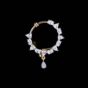 Ria CZ Designer Nose Ring-ASTM F136 Titanium Internally Threaded Labret Belly Piercing Jewelry - Product Image 3