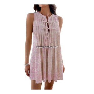 Vestido de Noche Elegante e Informal para Fiesta, Vestido Corto Plisado sin Mangas de Alta Calidad para Mujer - Product Image 2