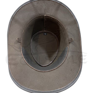 Sombrero Vaquero Negro al por Mayor, Estilo Australiano, con Cintas Cruzadas Ajustables, Sombreros de Cuero de Alta Calidad - Product Image 3