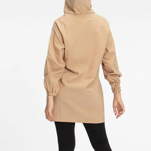 Vestido Túnica con Capucha para Mujer, Manga Larga, Resistente al Viento e Impermeable, Color Sólido, Logotipo Frontal, Ropa Casual de Invierno, Tejido de Punto con Bordado - Product Image 2