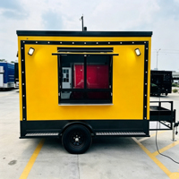 Remorque alimentaire compacte de 7 pieds, chariot à snacks jaune pour glaces, pizzas, café, snacks, kiosque carré, food truck, norme australienne