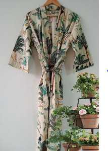 Robe kimono en coton à imprimé animalier bohème, col en V, séchage rapide, pour la plage, printemps-été - Product Image 2