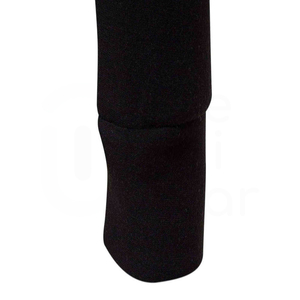 Sudadera con capucha negra para hombre, media cremallera, corte regular, informal, de punto, color liso, con rayas amarillas en las mangas, para invierno, 100% algodón - Product Image 3