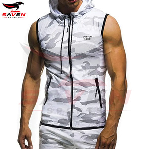 Made In Pakistan Comfortable New Design Wholesale Rate Clothing For <b>Men's</b> Boys <b>Sleeveless</b> Zipper Style <b>Sleeveless</b> Hoodies - Product Image 3