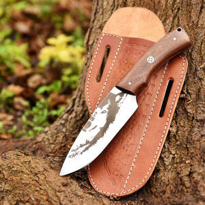 Cuchillo de Caza de Hoja Fija de Acero Inoxidable de Grado Industrial UA Supplies con Mango de Madera Pakka, Punta Caída, Personalización OEM/ODM, Venta al por Mayor - Product Image 6
