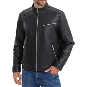 Chaqueta de Cuero Genuino de Vaca de Alta Calidad, Diseño Personalizado, Cierre de Botón Sencillo, Talla Grande para Hombre, Invierno - Product Image 1