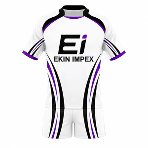 Ensemble de maillots de football personnalisés sublimés pour hommes, uniforme de football à séchage rapide avec short, logo, nom et numéro - Product Image 1