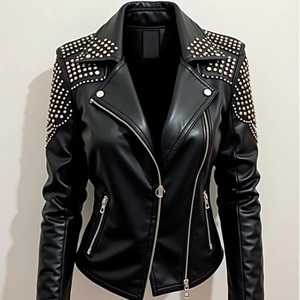 New Fashion Y2K Twill <b>Brushed</b> Autumn Stand Women Oversized Solid Crop Jacket Vintage Long Sleeve Short Casual Slim Coat Bomber - Product Image 4