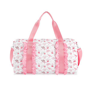 Cute for Leopard Insulated Duffel Bag with Ruffles and Top Handles Portable Polyester Travel - Product Image 1