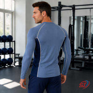 Haut de sport ajusté pour homme, personnalisé, à manches longues, anti-humidité - Product Image 5