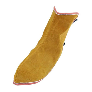 Protège-chaussures de soudeur en cuir croûte de vachette jaune de qualité supérieure, ignifuges, respirants, résistants à la transpiration, résistants à la chaleur 500-1000°C - Product Image 3
