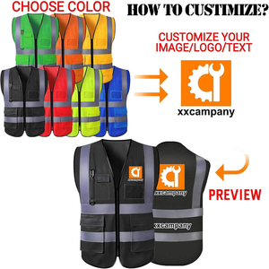 เสื้อกั๊กสะท้อนแสงแบบ Hi-Vis หลายกระเป๋า เสื้อผ้าตาข่ายสำหรับทำงาน ความปลอดภัยสูง เสื้อกั๊กสำหรับงานก่อสร้างและจราจร รับผลิตตามแบบ (OEM) ขายส่ง - Product Image 4