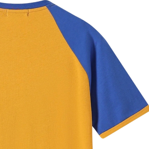 Chemise Raglan Premium en Chenille Noir et Blanc à Manches Courtes et Col Rond avec Patch en Chenille – Style Décontracté Sportif pour Équipe de Baseball - Product Image 3
